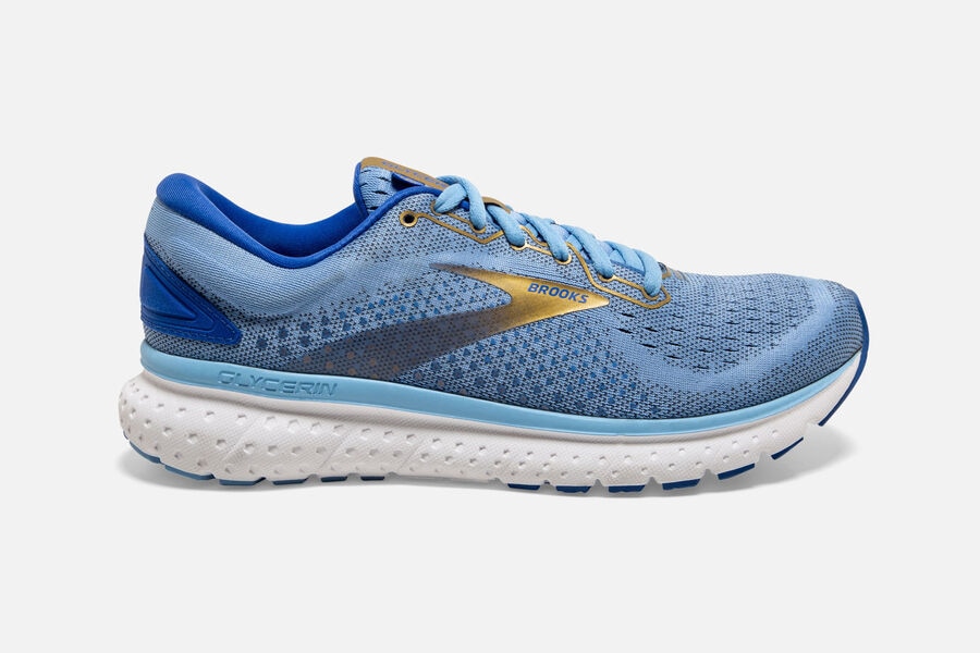 Brooks Damen Glycerin 18 Laufschuhe Blumen/Blau/Gold Sale 470-176954